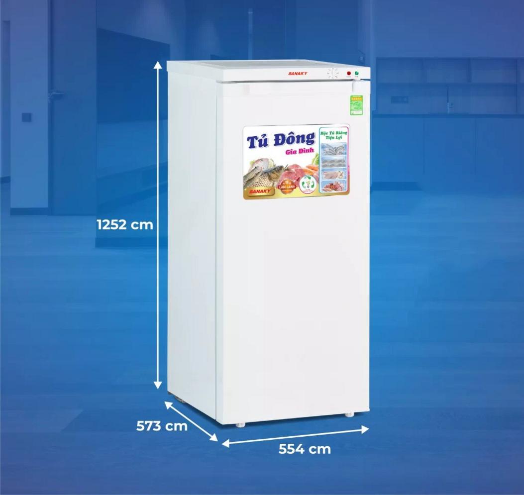 Tủ Đông Đứng Sanaky VH-180VD Dàn Nhôm 1 Ngăn 150 Lít