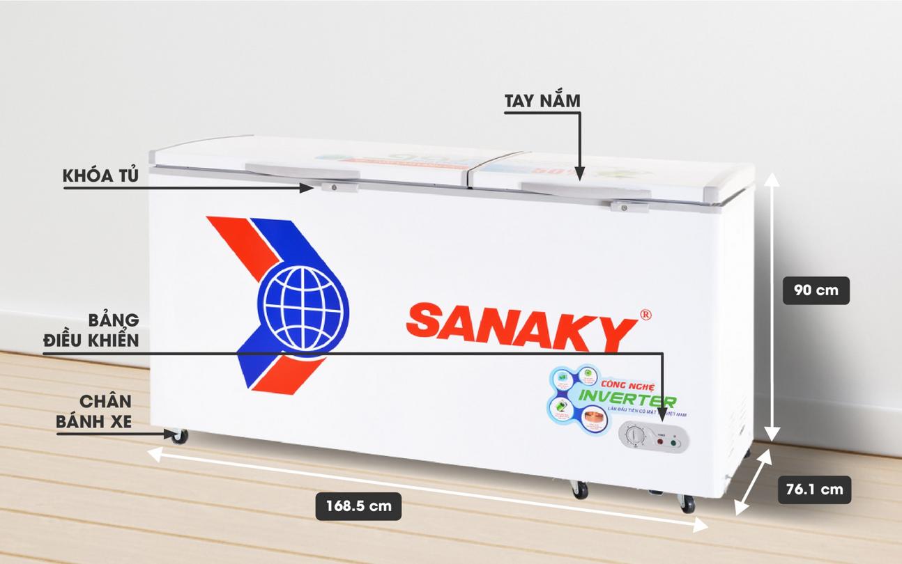 Tủ đông Inverter Sanaky VH-6699HY4K dàn đồng 1 ngăn 660 lít kính cường lực