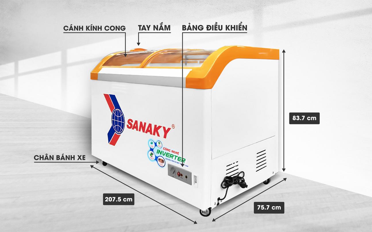 Tủ Đông Mặt Kính Sanaky VH-1099K3A 1 ngăn dàn Đồng 1000 lít
