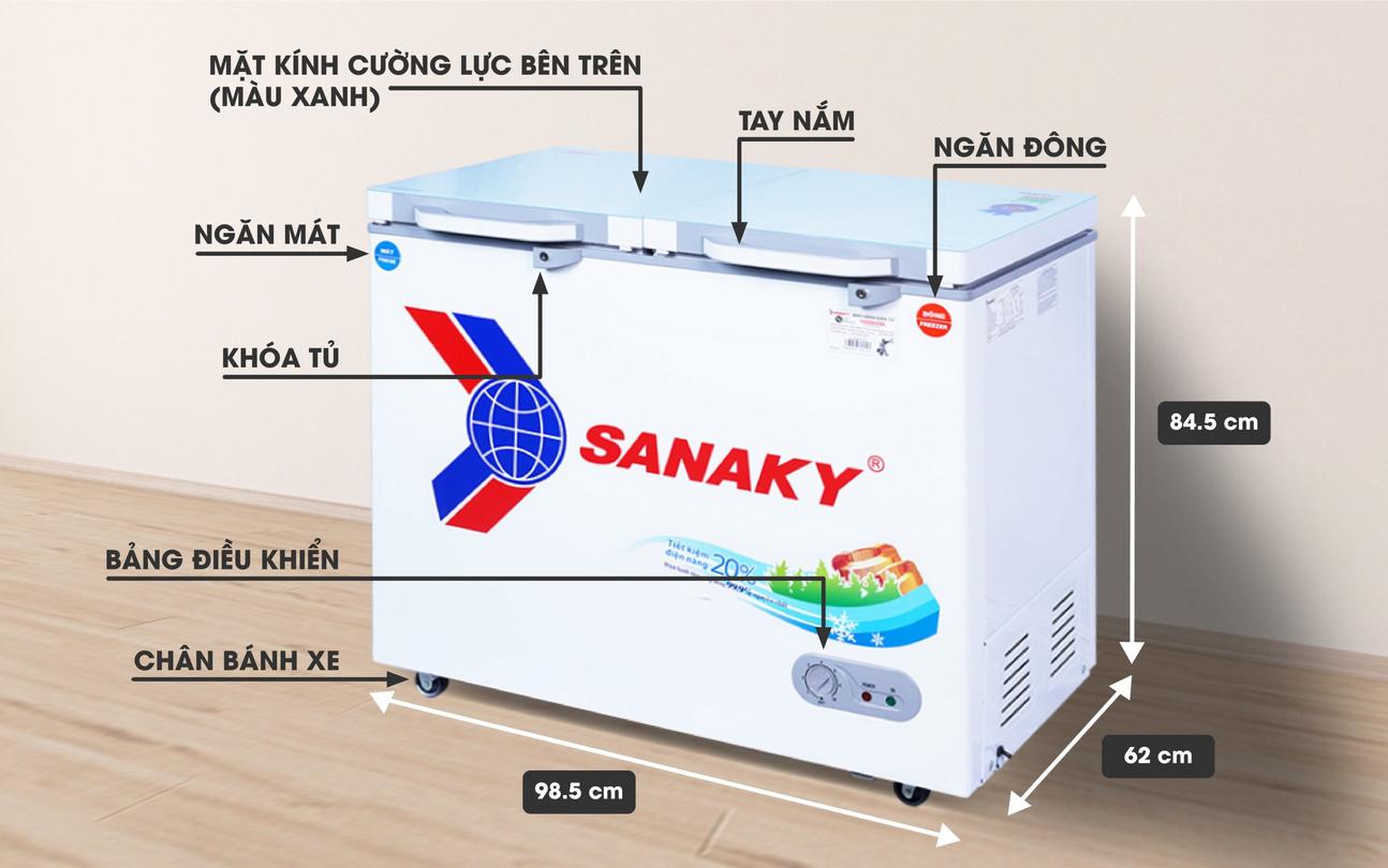 Tổng quan về sản phẩm Tủ Đông Mát kính cường lực Sanaky VH-2599W2KD