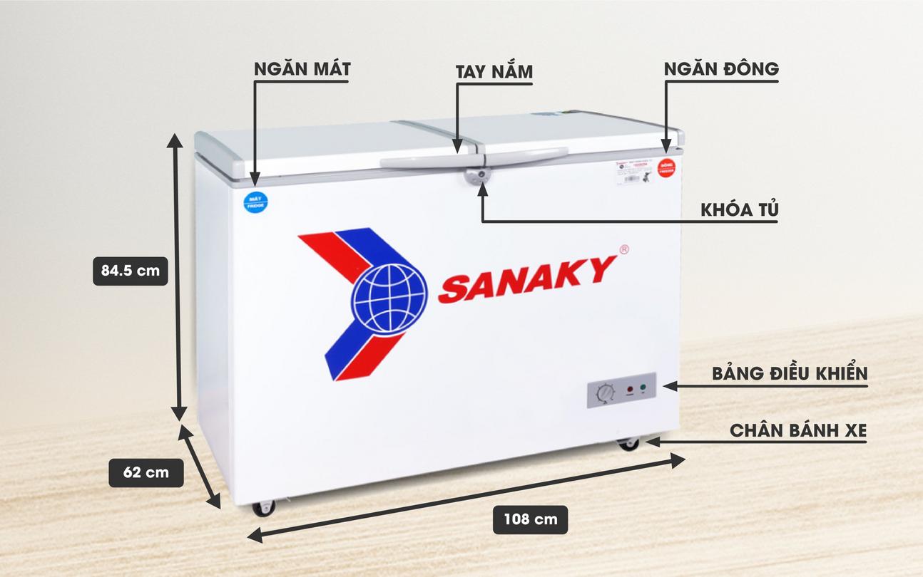 Tủ Đông Mát Sanaky VH-285W2 2 ngăn dàn nhôm 280 lít