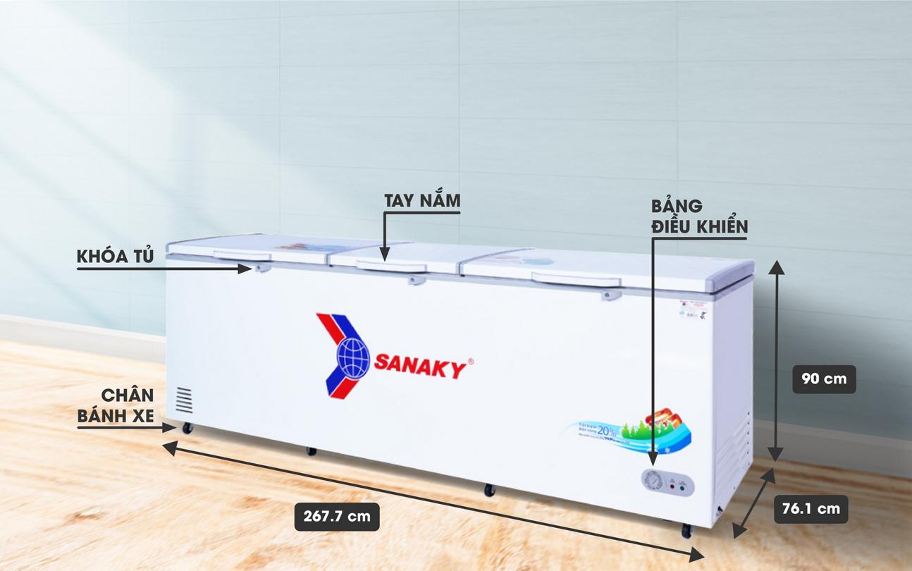 Tủ Đông Sanaky VH-1199HY 1 ngăn dàn Đồng 1100 lít 3 chức năng
