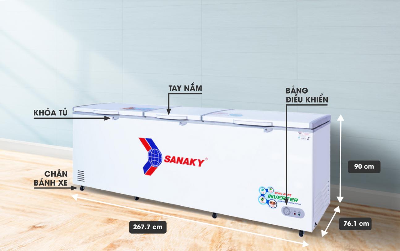 Tủ Đông Sanaky VH-1199HY3 inverter 1 ngăn dàn Đồng 1100 lít