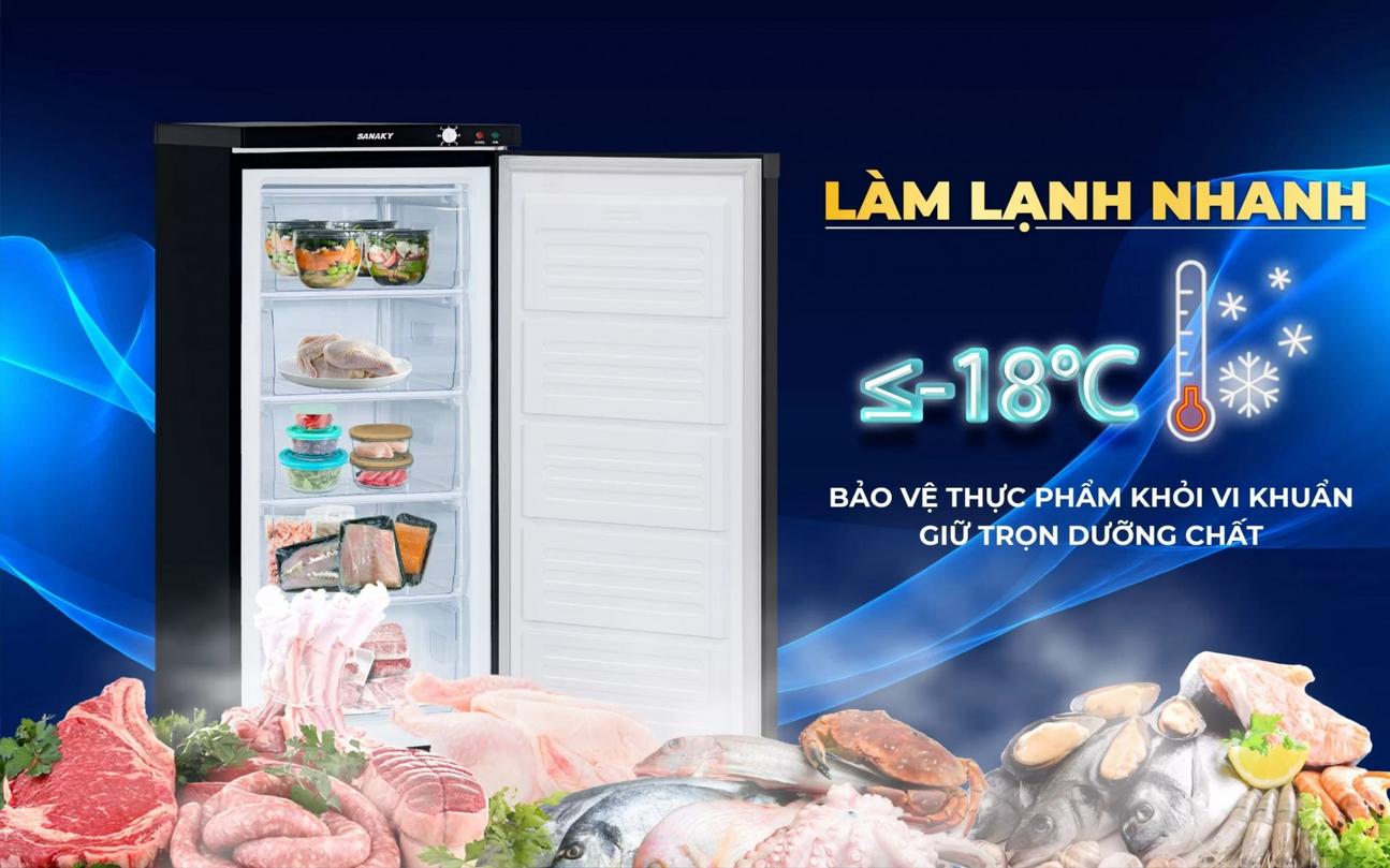 Ngăn Kéo Phân Chia Khoa Học Của Tủ Đông Đứng Sanaky VH-180VD3
