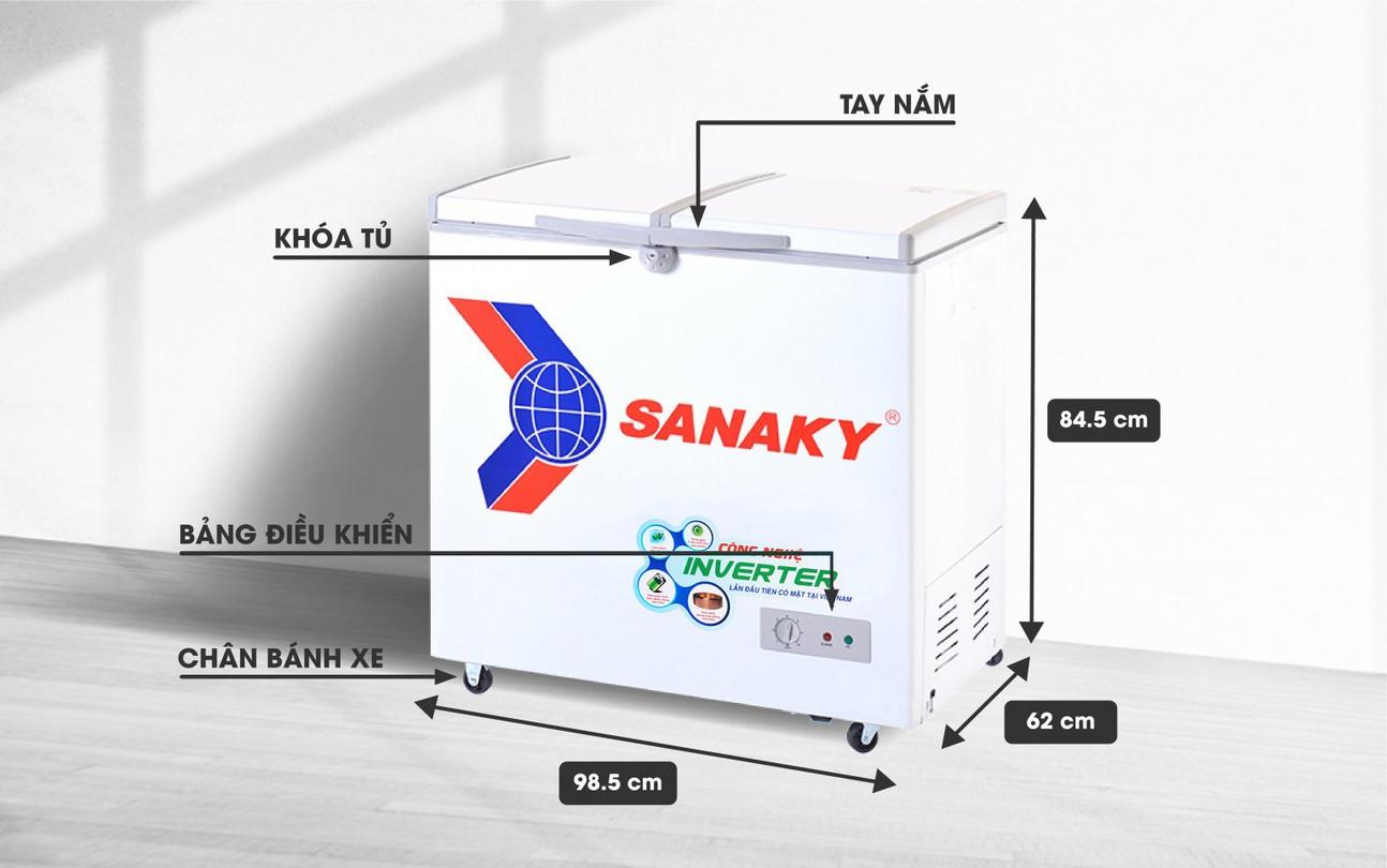 Tủ Đông Sanaky VH-2599A3 inverter 1 ngăn dàn Đồng 250 lít