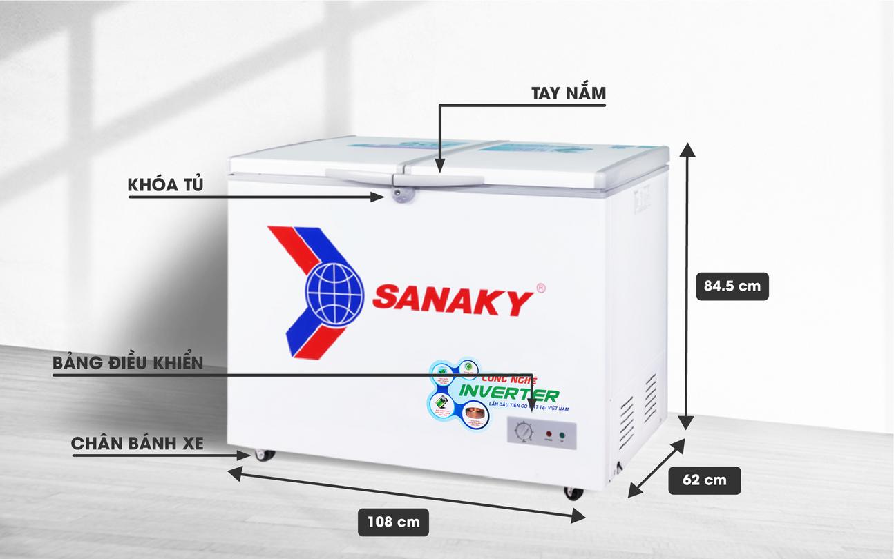 Tủ Đông Sanaky VH-2899A3 inverter 1 ngăn dàn Đồng 280 lít 3 chức năng