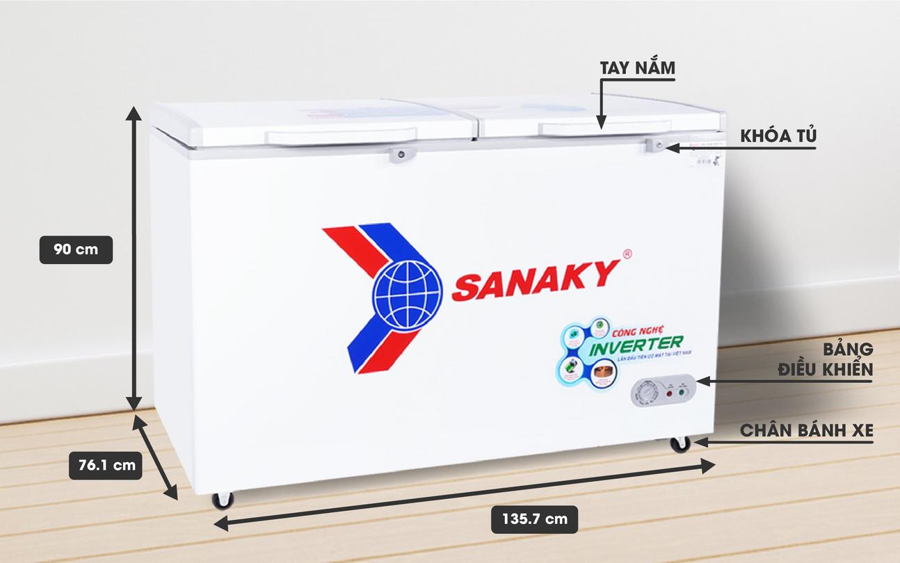 Tủ Đông Sanaky VH-5699HY3 inverter 1 ngăn dàn Đồng 560 lít