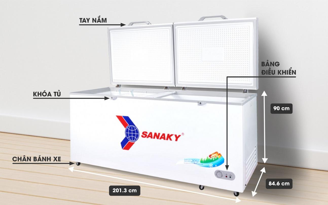 Tủ Đông Sanaky VH-8699HYK dàn Đồng 1 ngăn 860 lít kính cường lực