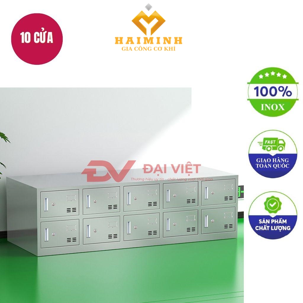 Tủ giày inox 10 hộc 1500x300x450mm
