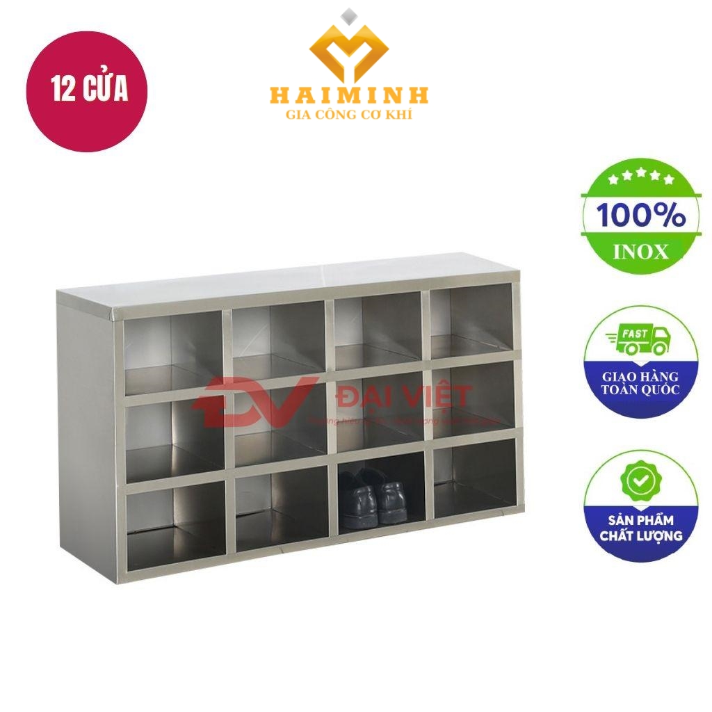 tủ giày inox 12 hộc 1200x300x600mm