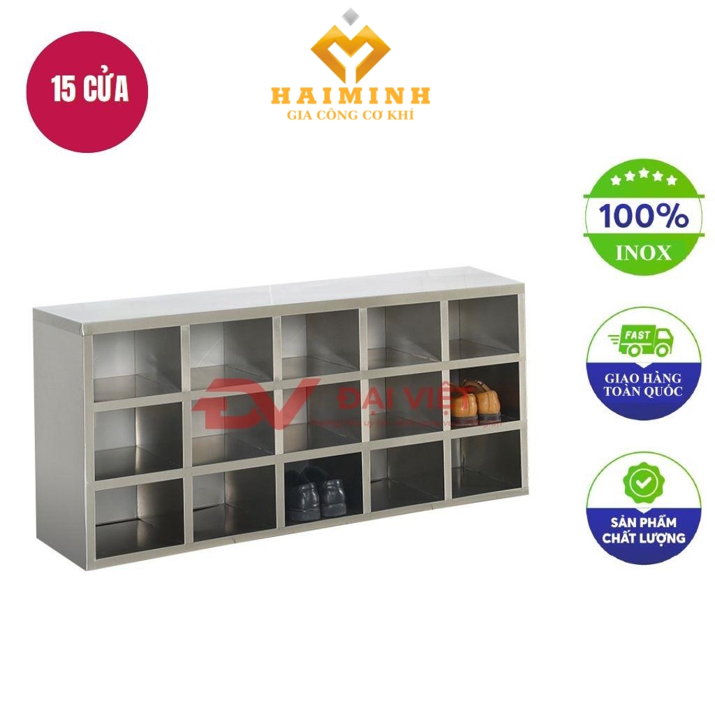 tủ giày inox 15 hộc 1500x600x300mm