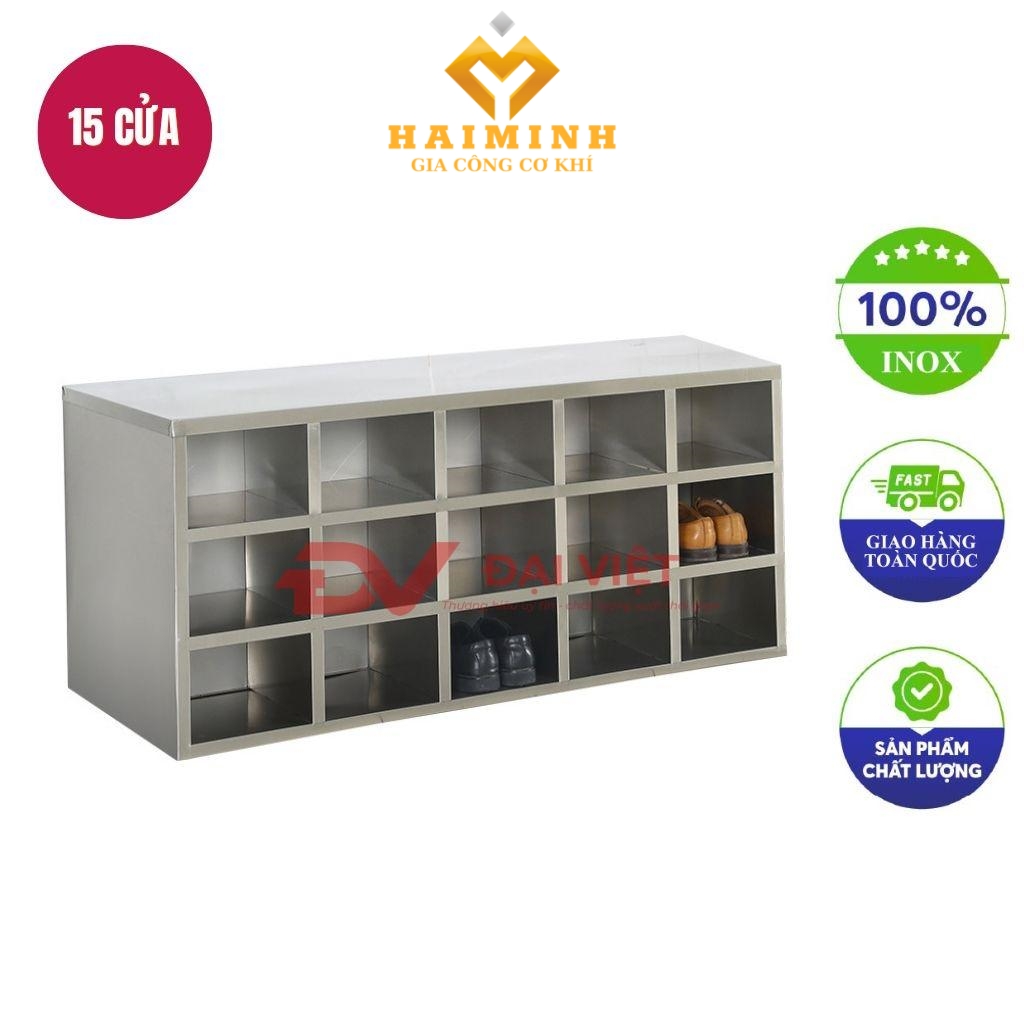 tủ giầy inox 15 hộc 1500x600x600mm