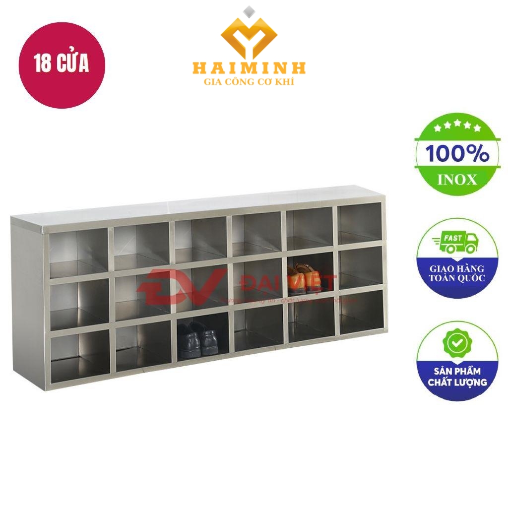 Tủ giày inox 18 hộc 1800x300x600mm trong không gian gia đình hiện đại