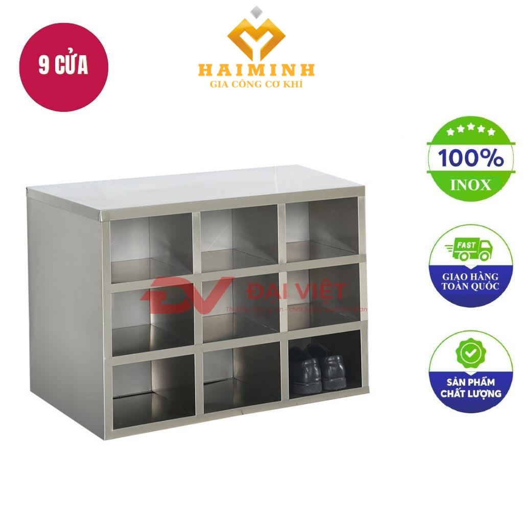 tủ giày inox 9 hộc 1000x600x600mm