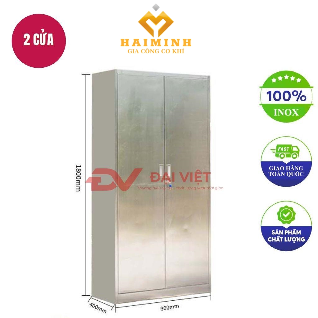 tủ hồ sơ 2 cửa inox 900x400x1800mm