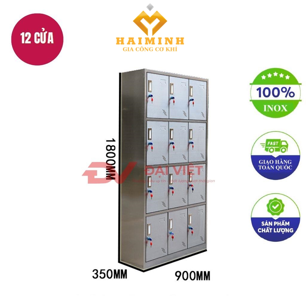 tủ hồ sơ inox 12 cửa 900x350x1800mm