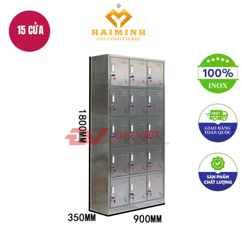 tủ hồ sơ inox 15 cửa 900x350x1800mm
