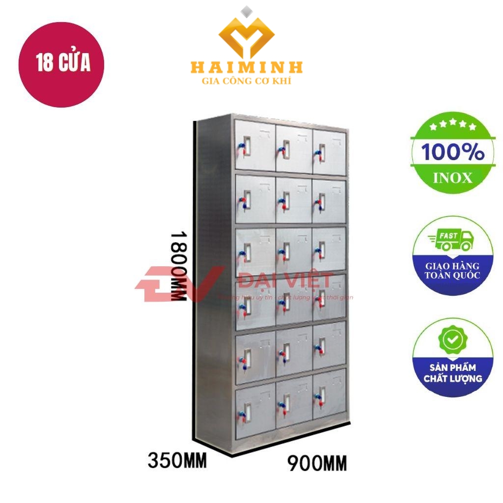 tủ hồ sơ inox 18 cửa 900x350x1800mm