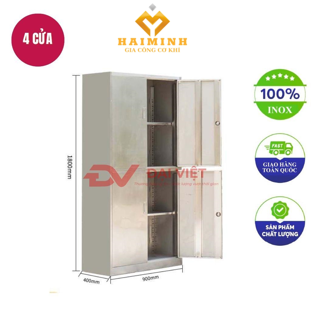 tủ hồ sơ inox 4 của inox 900x400x1800mm