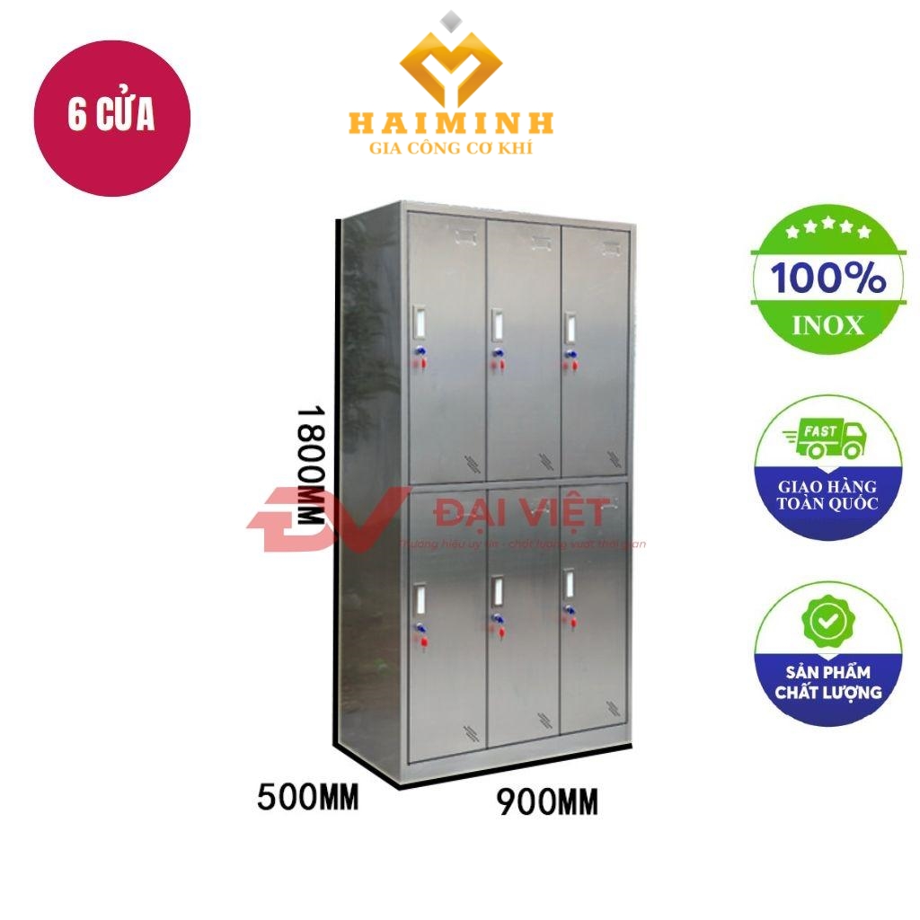 tủ hồ sơ inox 6 cửa 900x500x1800mm