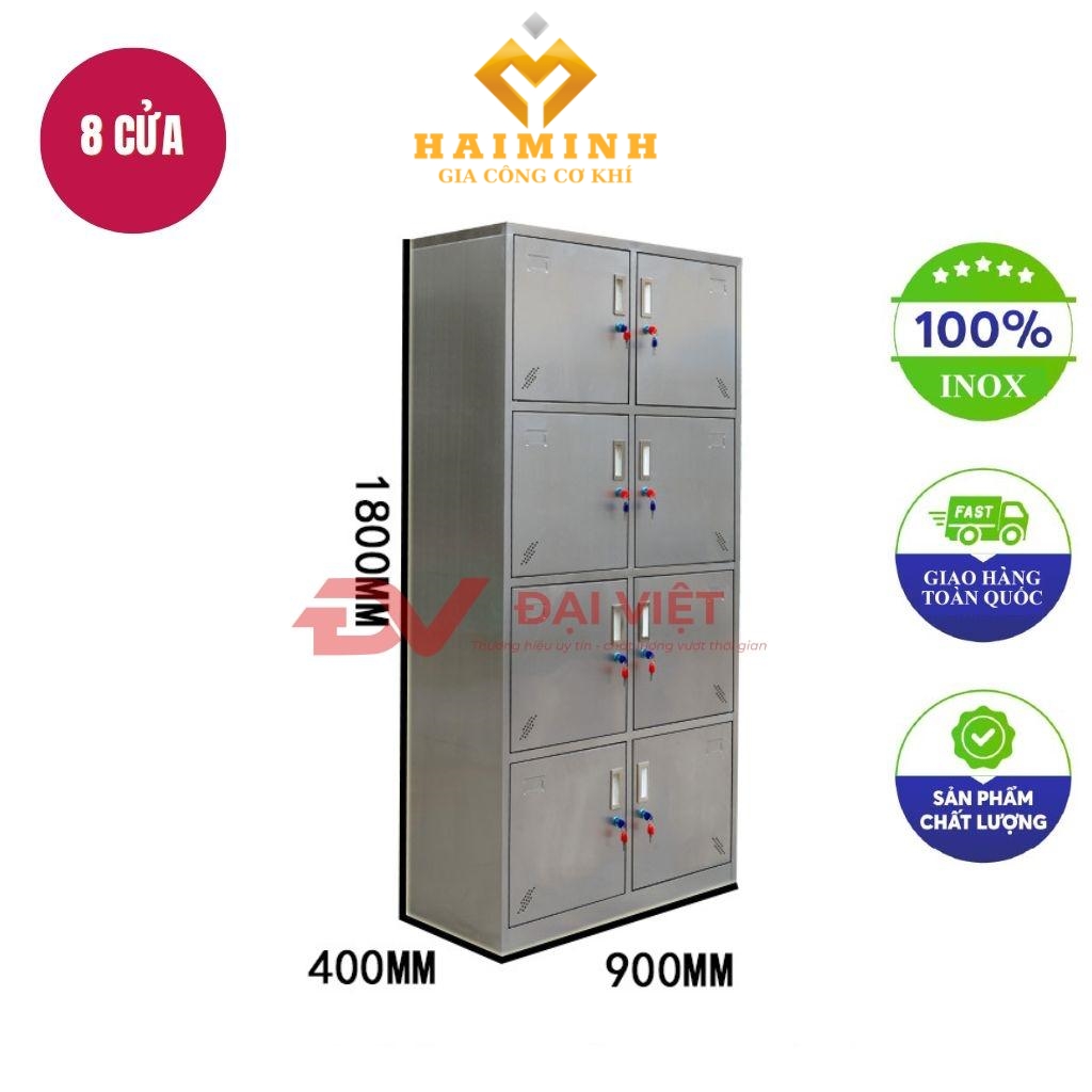 tủ hồ sơ inox 8 cửa 900x400x1800mm
