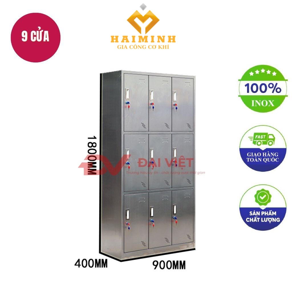 tủ hồ sơ inox 9 cửa 900x400x1800mm