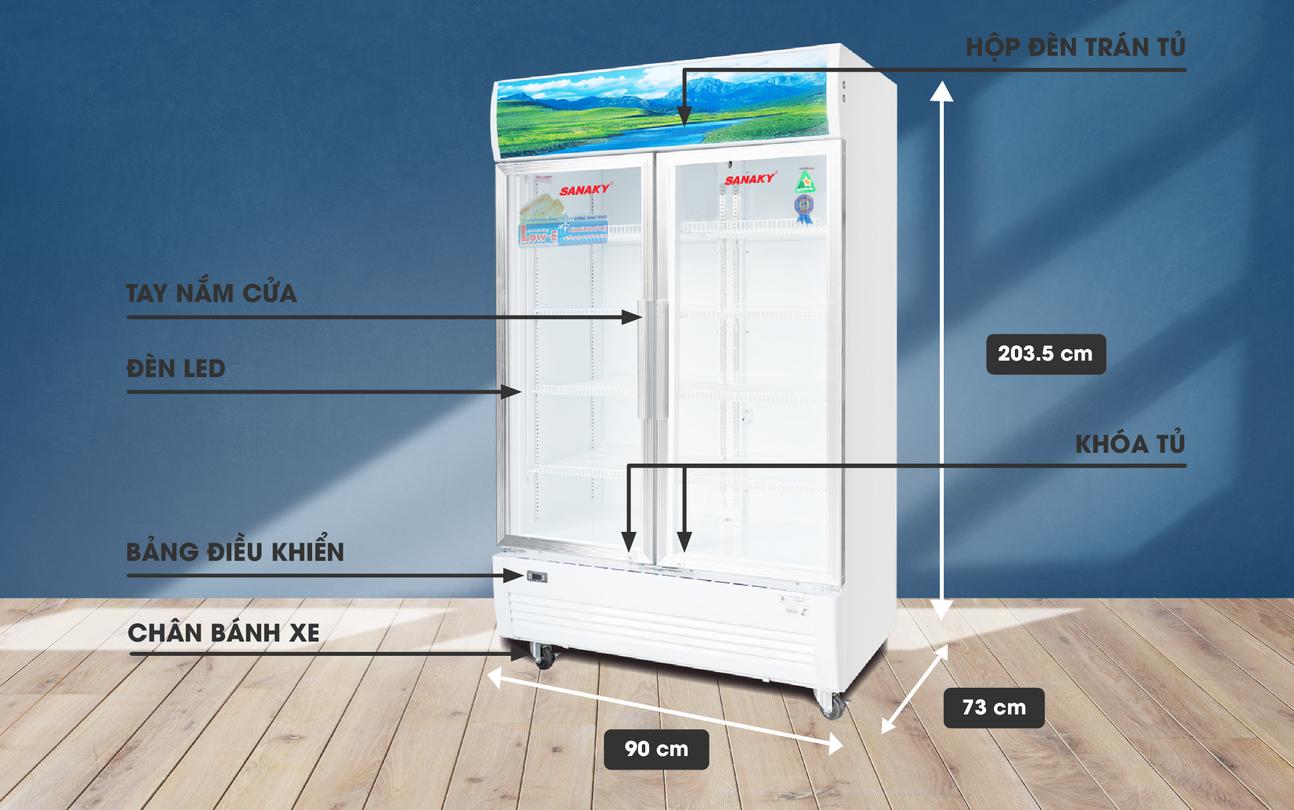 Tủ Mát 2 cánh Sanaky VH-8009HP dàn Đồng 800 lít
