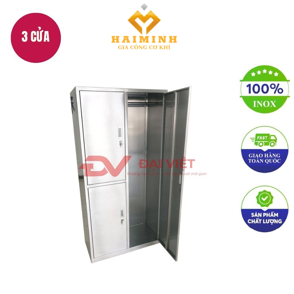 Tủ quần áo 3 cửa mái dốc 900x420x1800mm