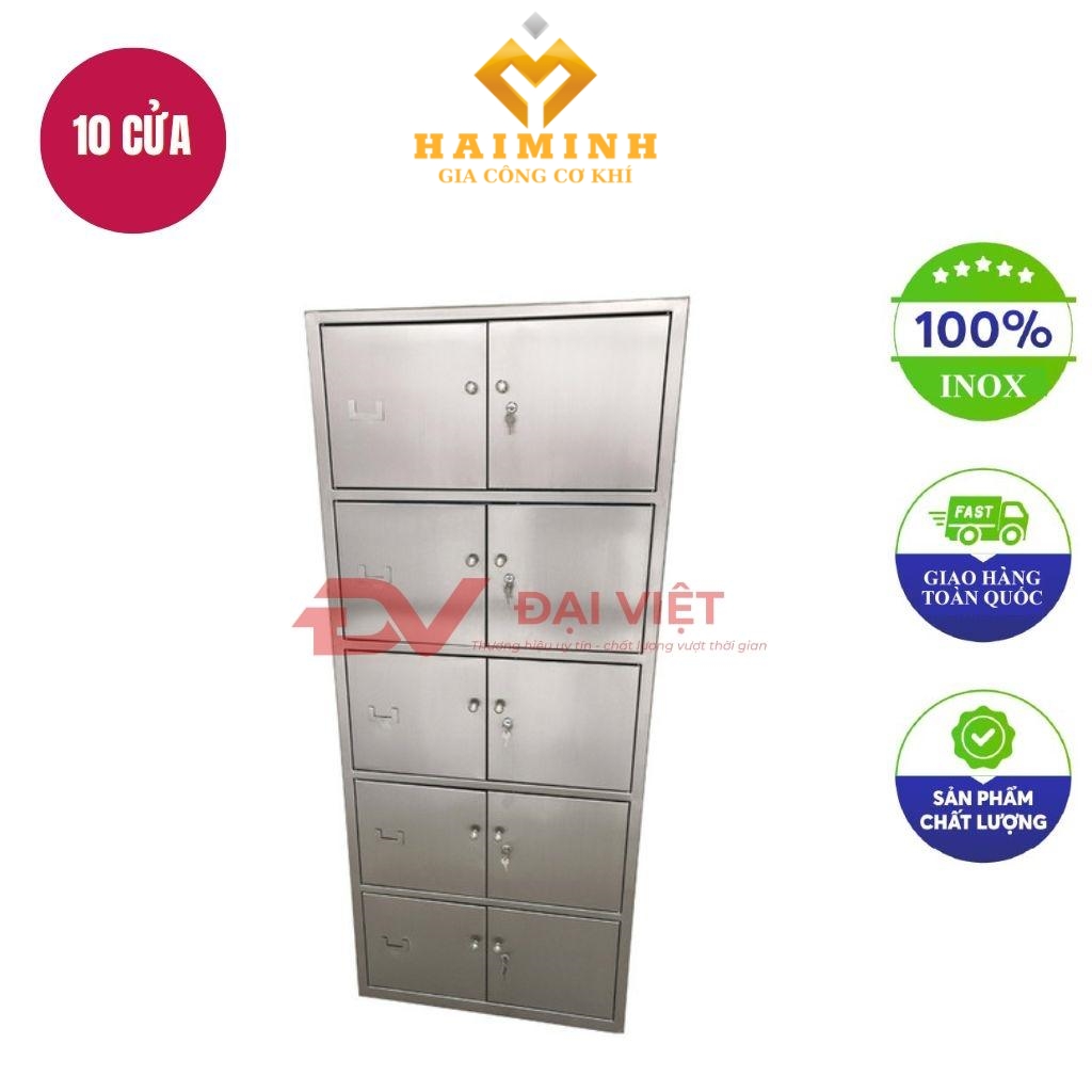 Tủ quần áo inox 10 cửa cho nhân viên