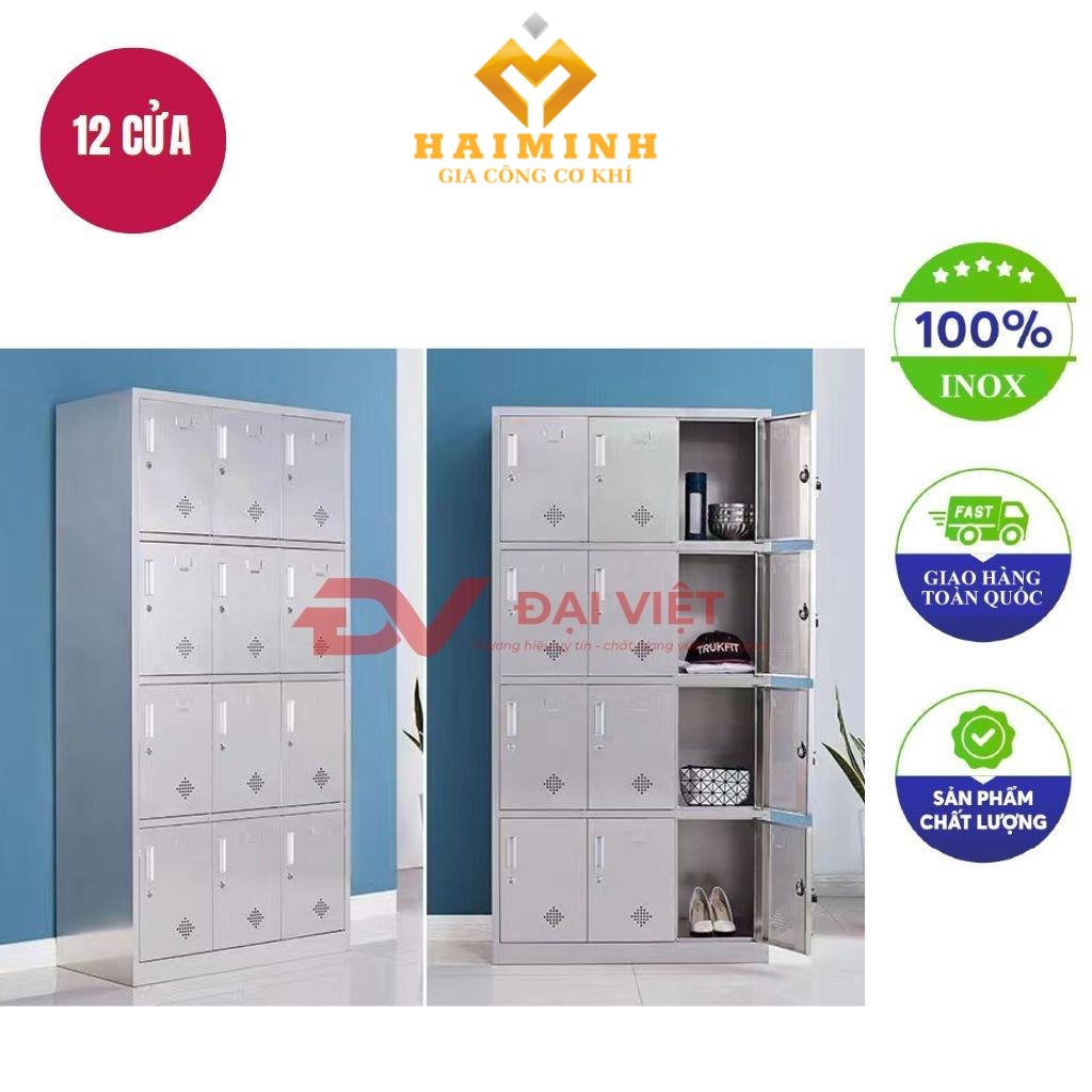 tủ quần áo inox 12 cửa 1800x400x900mm