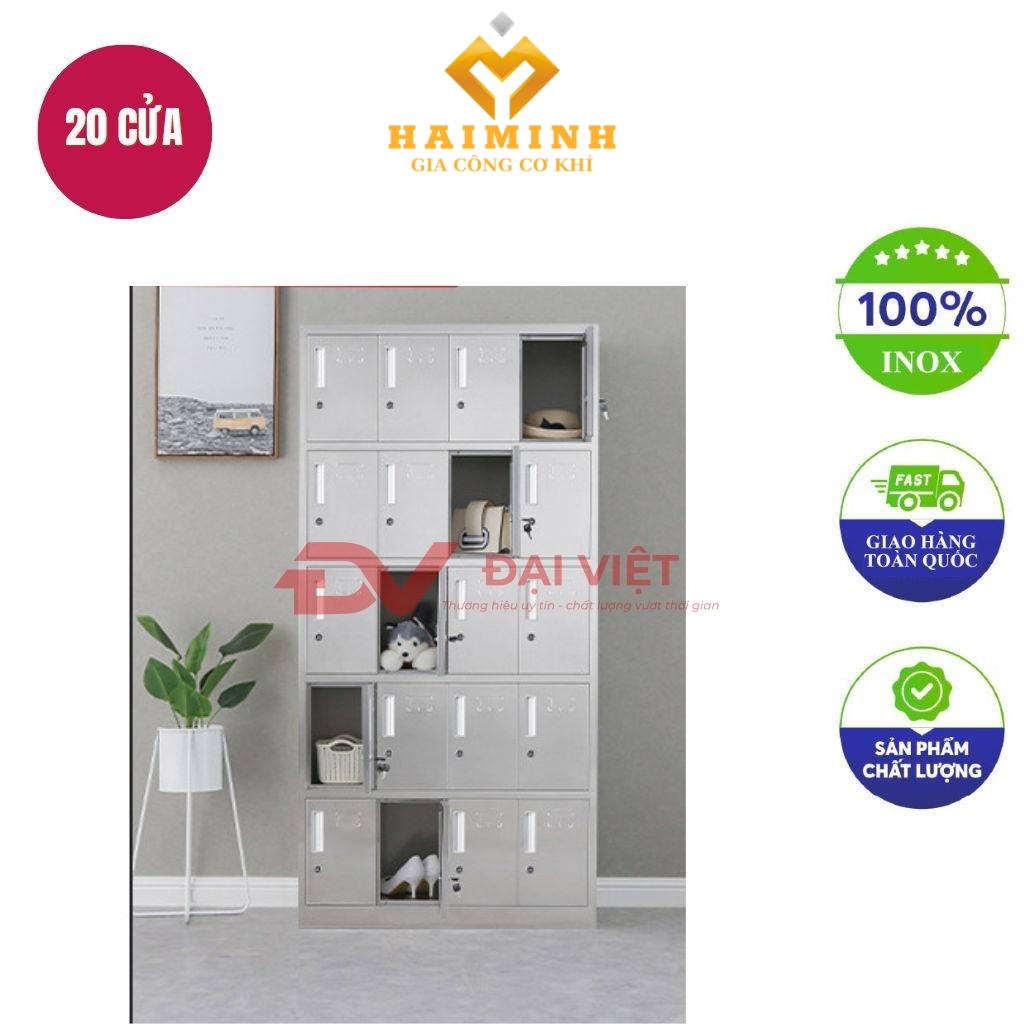 tủ quần áo inox 20 cửa 1800x350x900mm