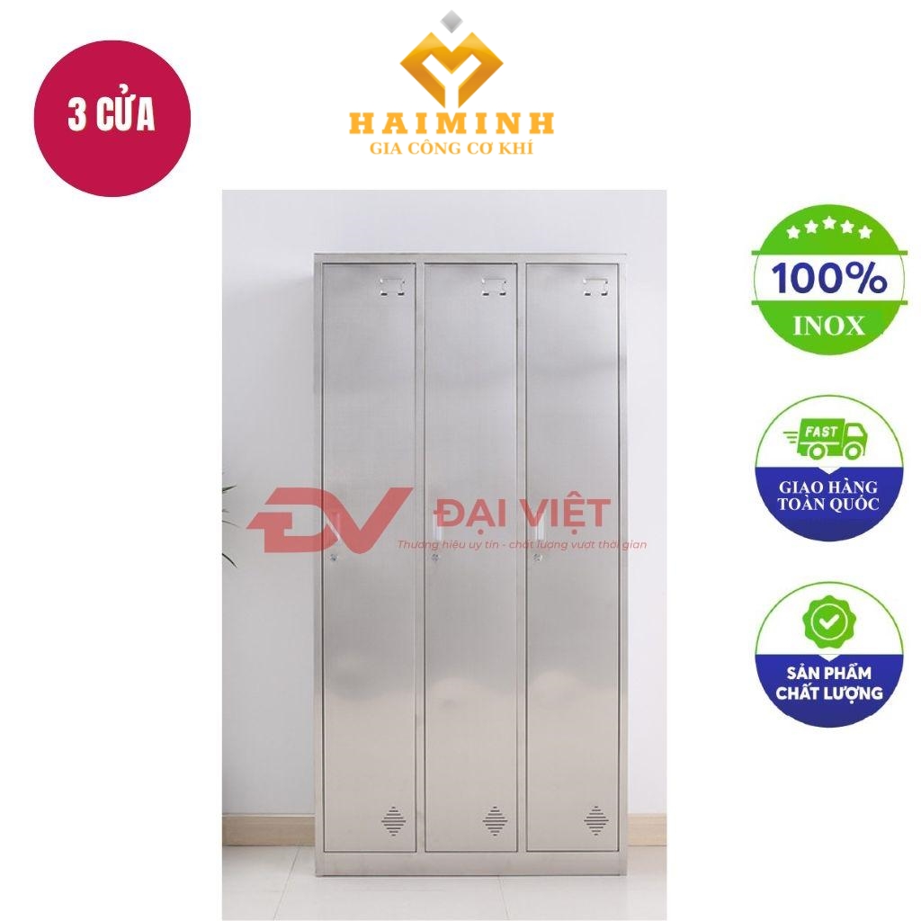 tủ quần áo inox 3 cửa 1800x420x900mm