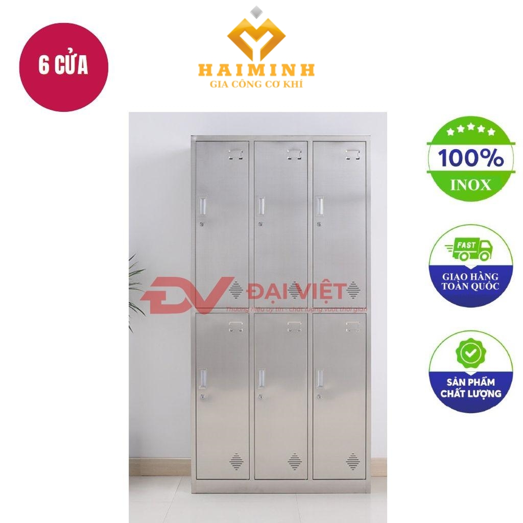 tủ quần áo inox 6 cửa 1800x420x900mm