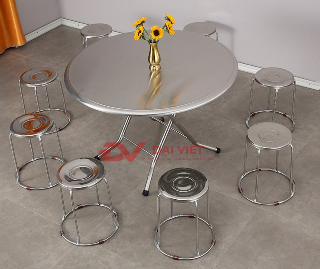 Ưu điểm nổi bật của bàn tròn inox chân rời 1200x750mm