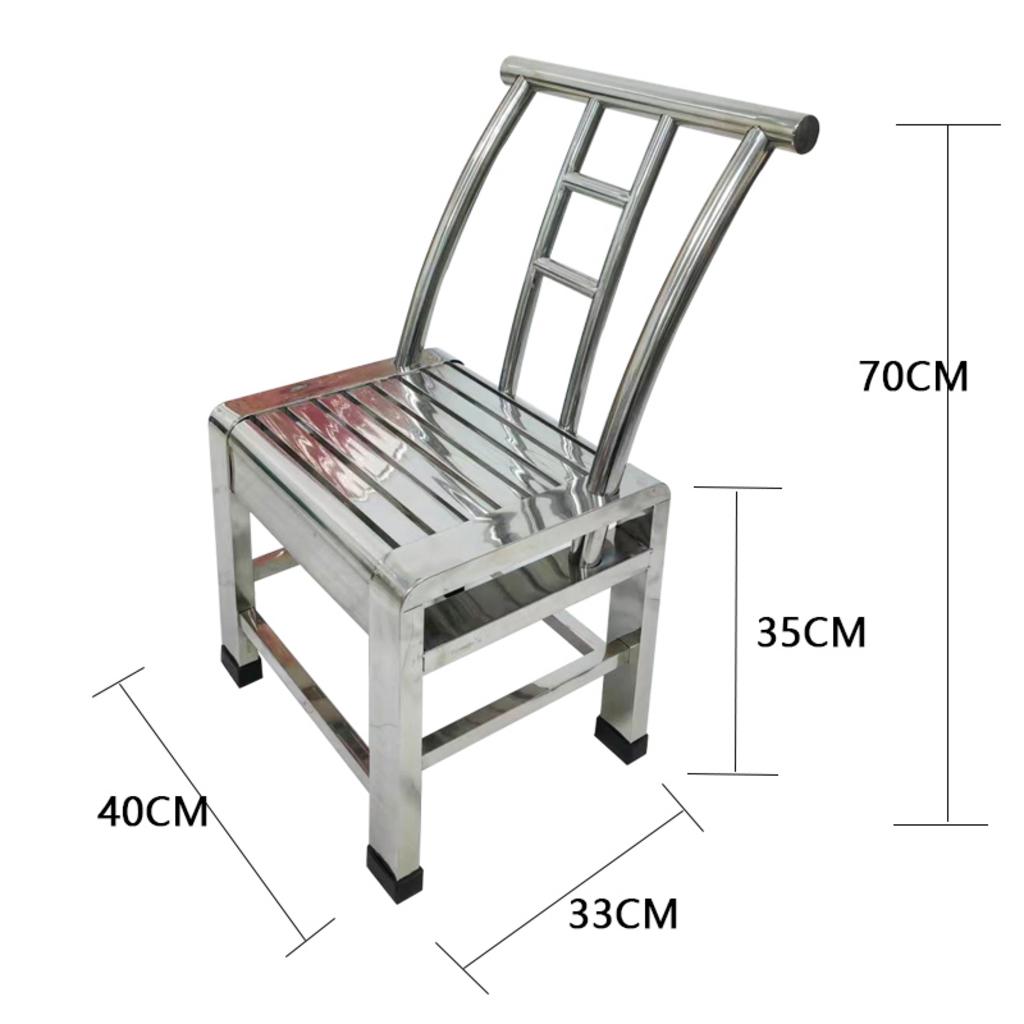 Ưu điểm nổi bật của ghế dựa inox 40x33x70cm gồm chất liệu inox bóng chân cao su chống trượt mối hàn chắc chắn
