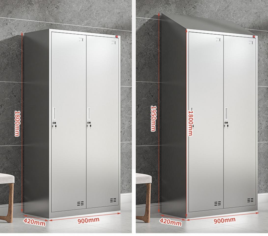 Ưu điểm nổi bật của tủ quần áo inox 2 cửa mái xéo 1800x420x900mm