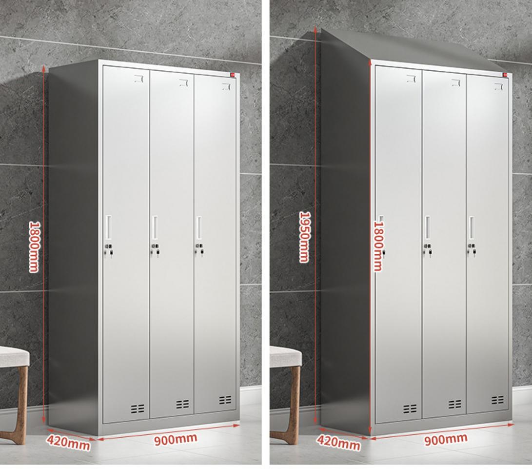 Ưu điểm nổi bật của tủ quần áo inox 3 cửa mái xéo 1800x420x900mm