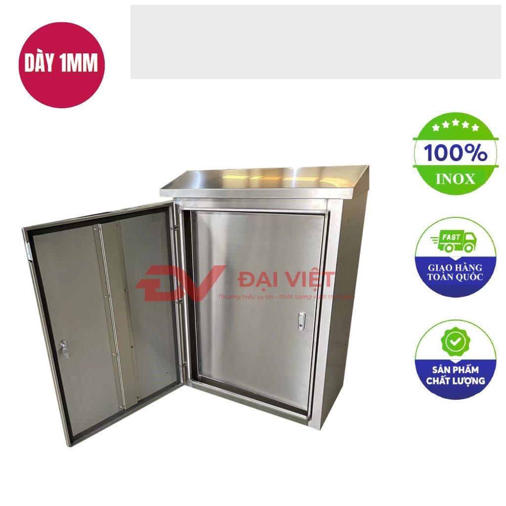vo tu dien dieu khien inox ngoai troi 2 lop cua 800x600x300mm