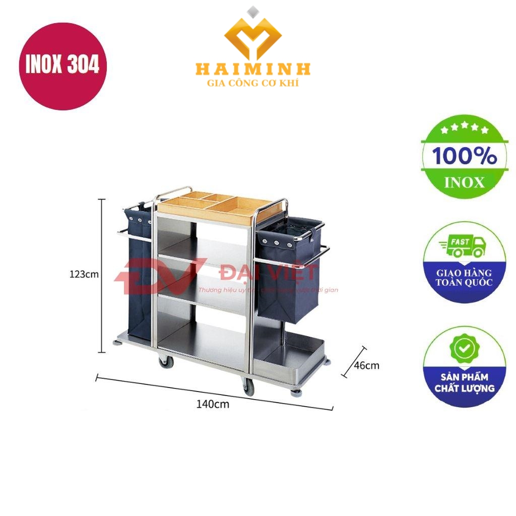 xe đẩy buồng phòng 1400x460x1230mm