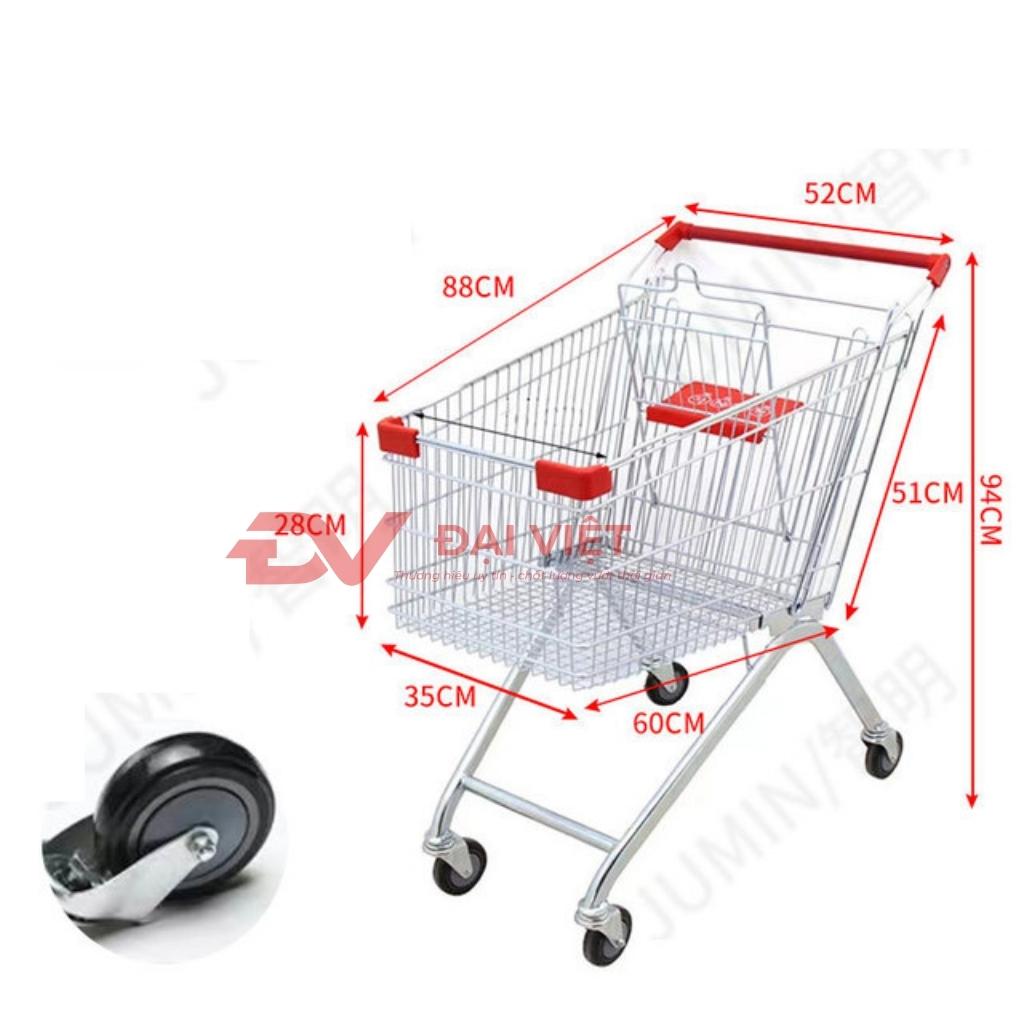 Xe đẩy hàng chịu trọng tải lớn 150kg trong siêu thị