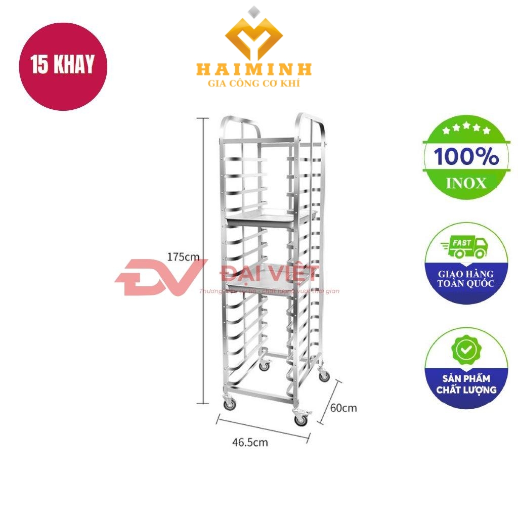 xe đẩy khay nướng bánh 15 tầng 1 hàng