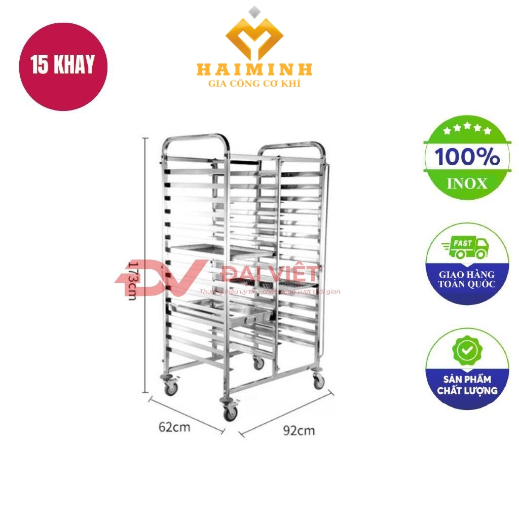 xe đẩy khay nướng bánh 16 tầng 2 hàng