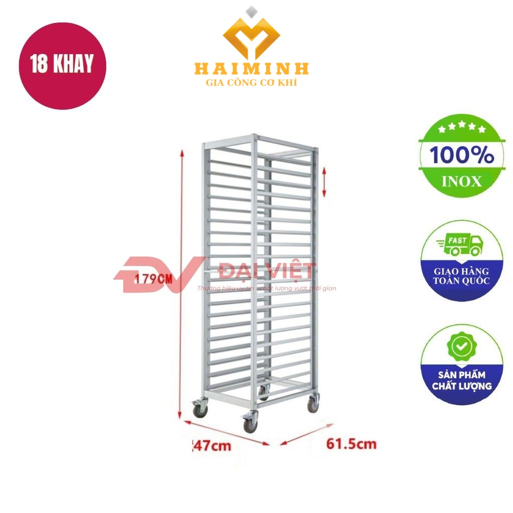 xe đẩy khay nướng bánh 18 tầng 1 hàng