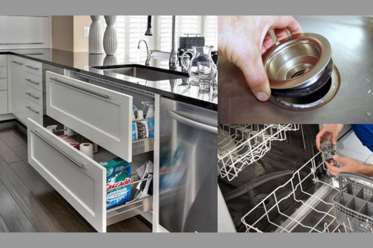 Bản vẽ thiết kế 3D một khu bếp công nghiệp theo nguyên tắc một chiều, thể hiện rõ luồng di chuyển.