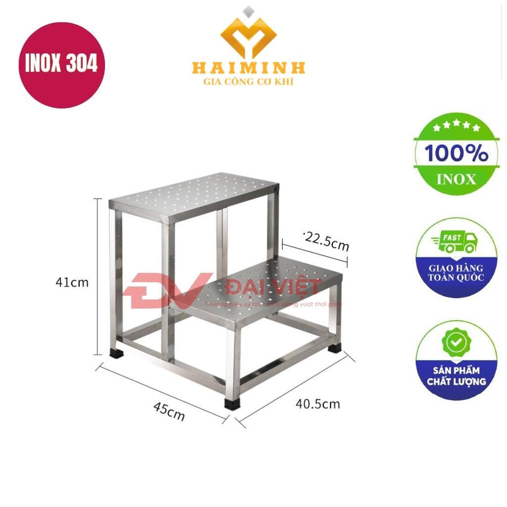 bậc tam cấp inox 2 bậc 40x45x41cm