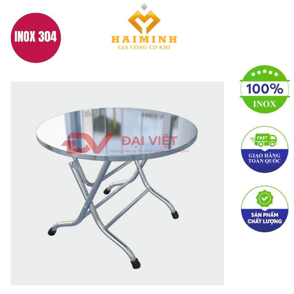 bàn ăn cơm inox tròn 1600x800mm