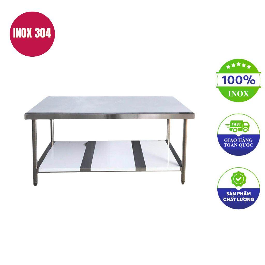 Bàn bếp inox 2 tầng 180x80x80cm
