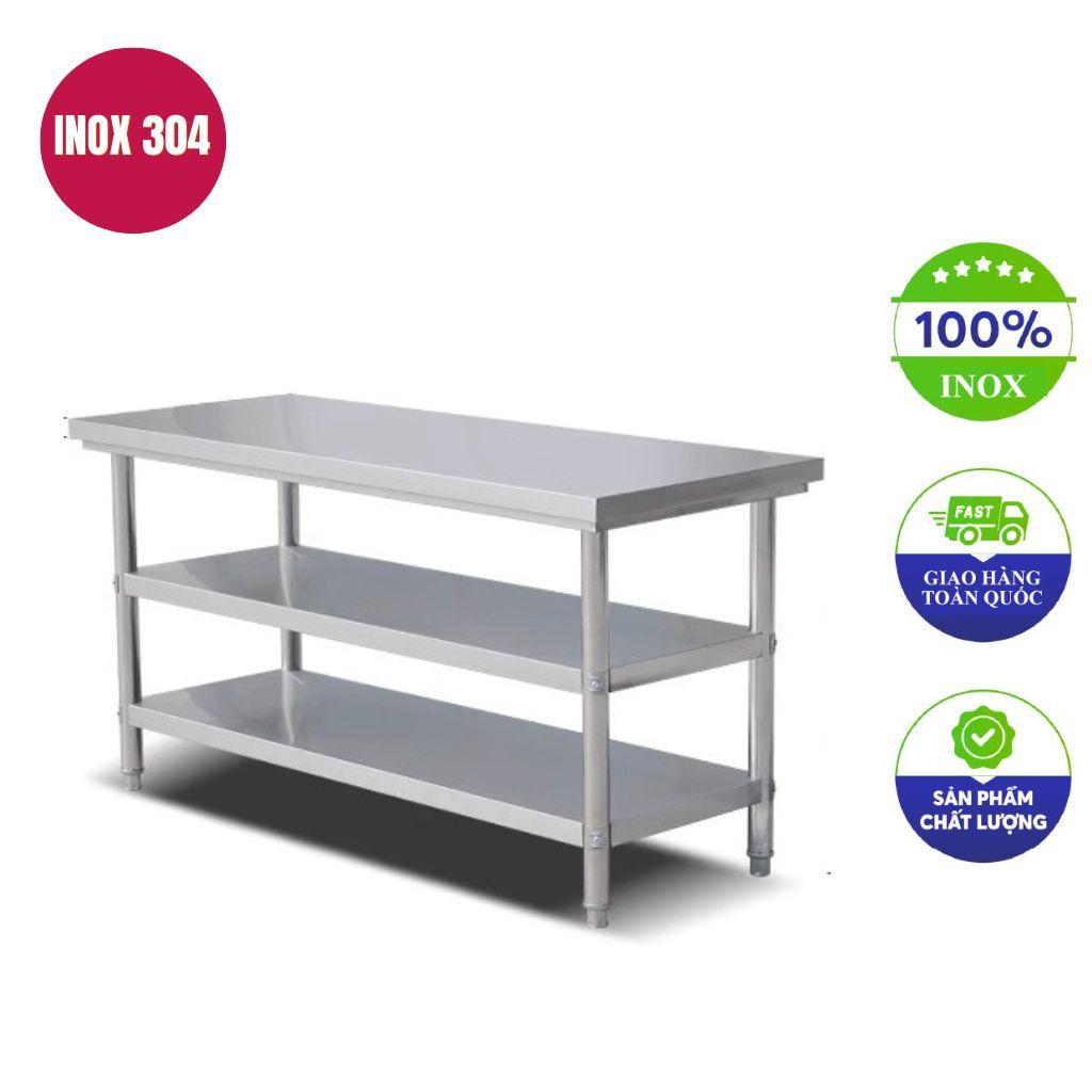Bàn bếp inox 3 tầng 100x60x85cm