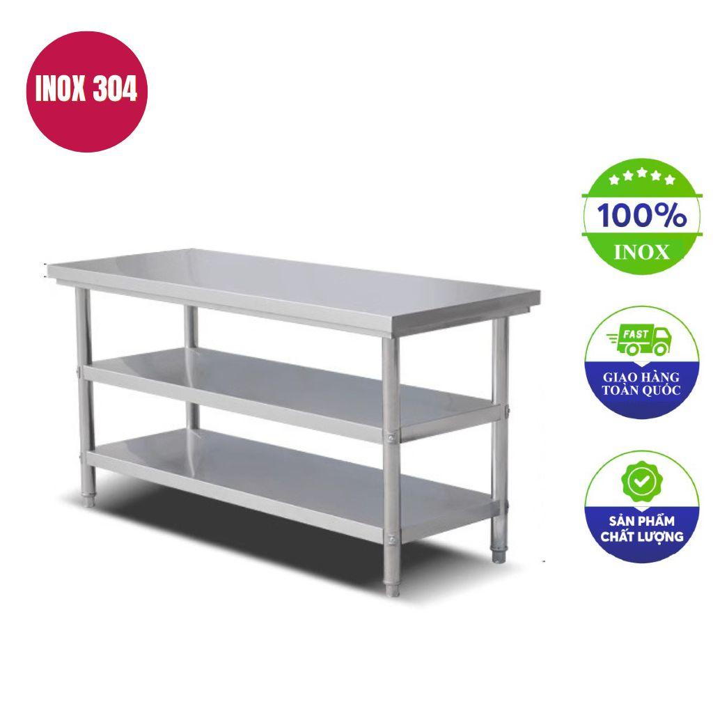 Bàn bếp inox 3 tầng 120x70x80cm
