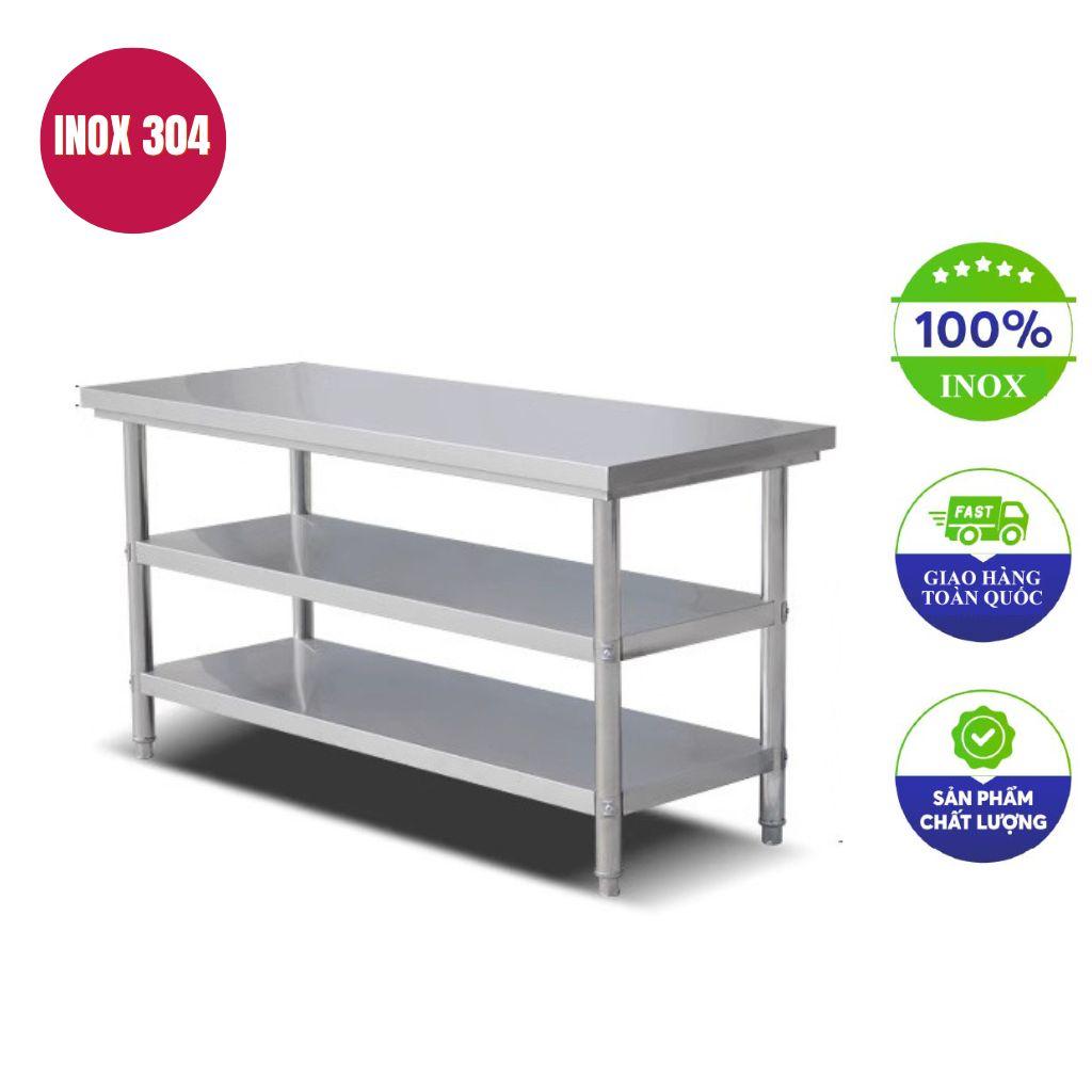 Bàn bếp inox 3 tầng 150x40x80cm